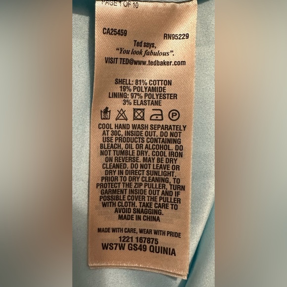 Ted Baker London Sky Blue Quinia Full Pleated Skirt Embroidered Lace & Burnout - Picture 12 of 12